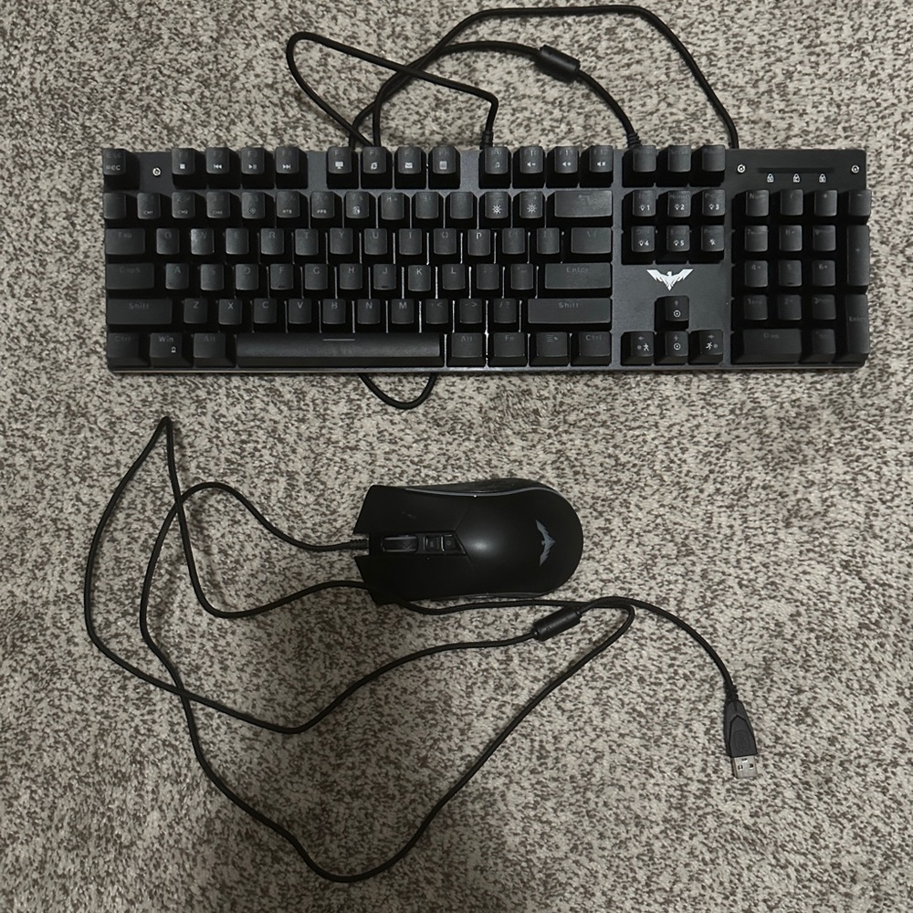 Black Wired Gaming Keyboard and Mouse by [Brand]